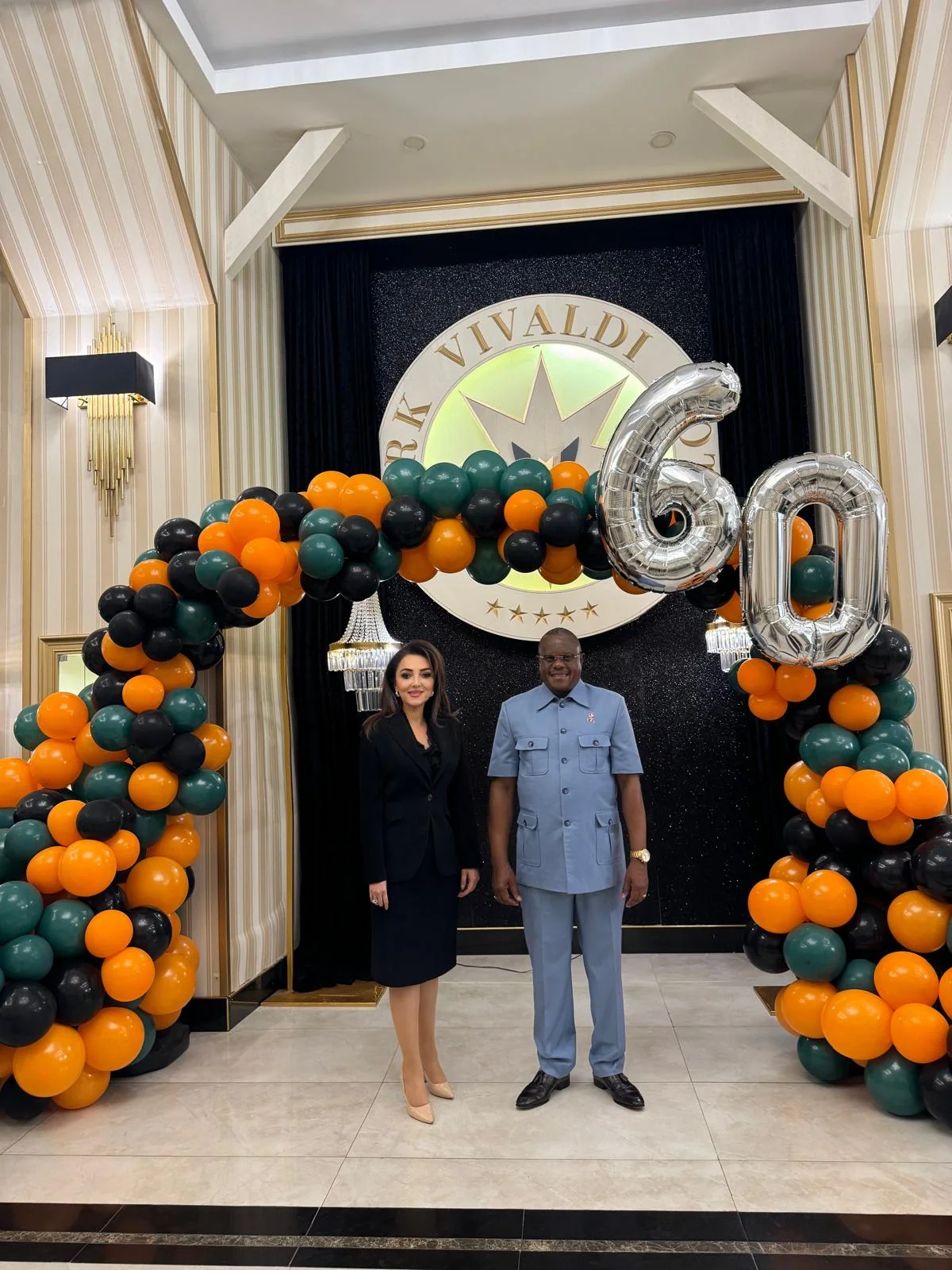 Nezaket Emine Atasoy, President of ULUSKON and United Nations Goodwill Ambassador, attended the reception for the 60th Independence Day of the Republic of Zambia